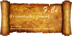Fridvalszki Csepel névjegykártya